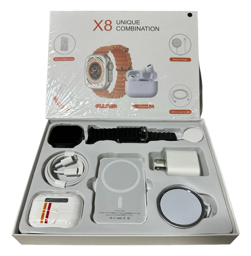 Combo X8 Smart | Reloj + Audífonos + Power Bank | Tecnología 3 en 1 🔥