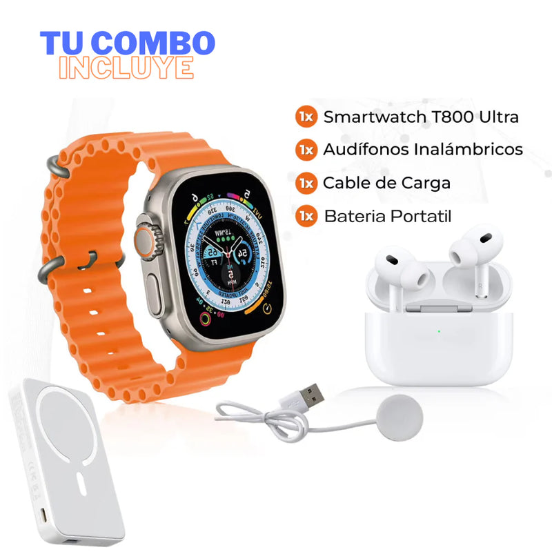 Combo X8 Smart | Reloj + Audífonos + Power Bank | Tecnología 3 en 1 🔥