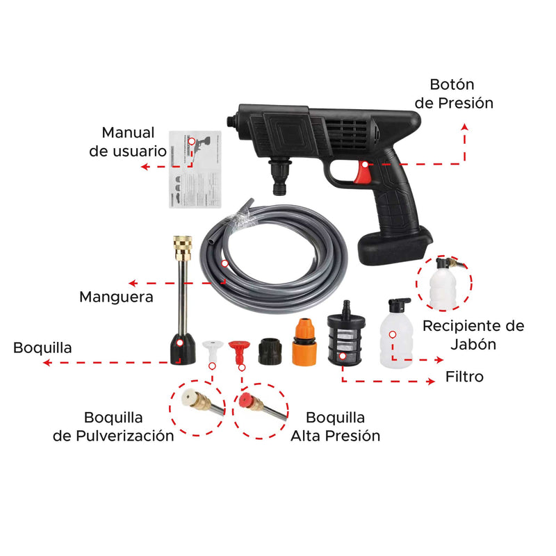 🚿💦 HIDROLAVADORA INALÁMBRICA 48V CON 2 BATERÍAS ⚡