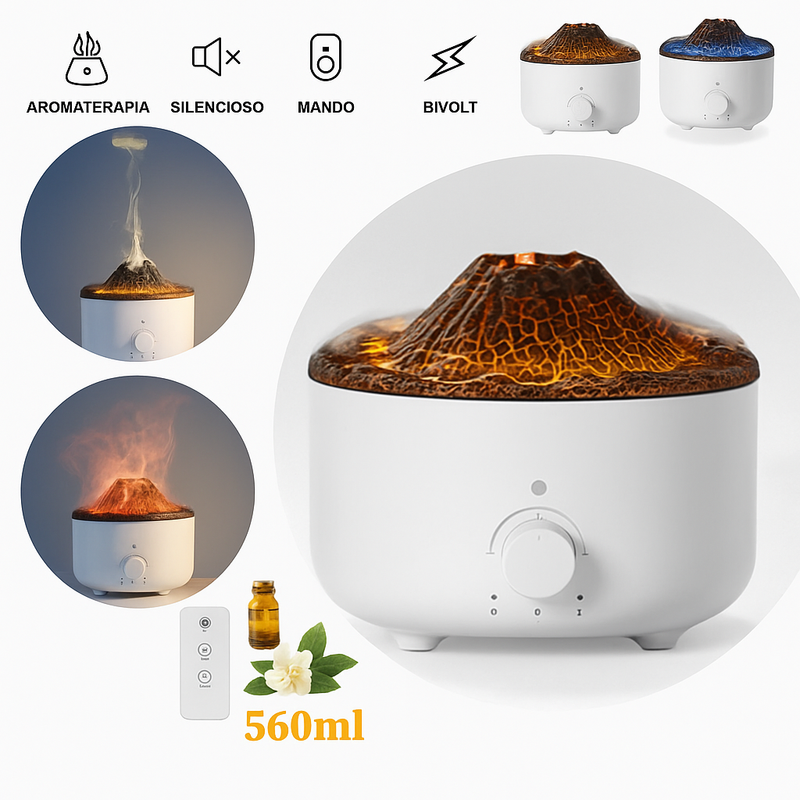 Humidificador Volcán – Relájate y Decora tu Espacio con Estilo